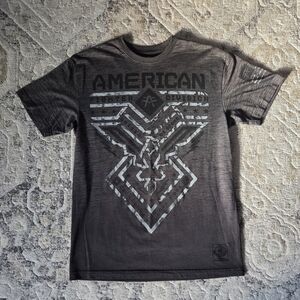American Fighter Mens Charcoal Graphic Tee Size Large